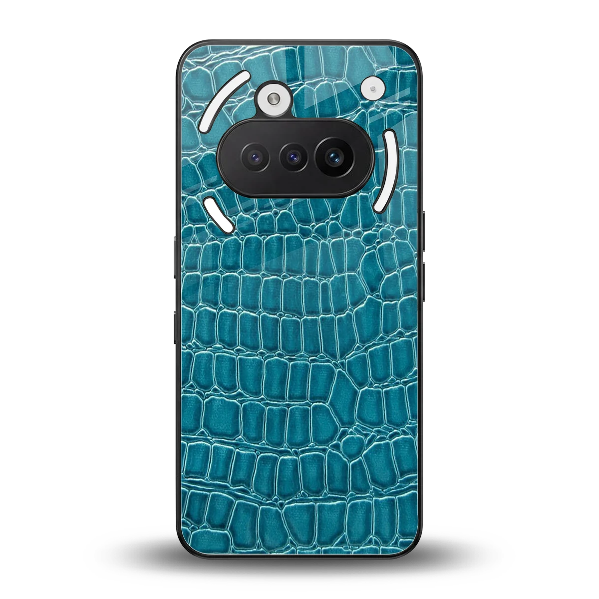 Croco Blue back phone cover | glass case for nothing phone 3a