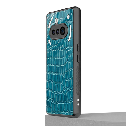 Croco Blue nothing phone 3a mobile cover | shockproof glass phone case