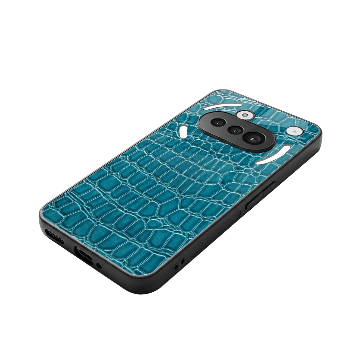 Croco Blue stylish phone case for nothing phone 3a | glossy glass and slim fit