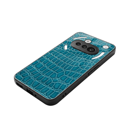 Croco Blue stylish phone case for nothing phone 3a | glossy glass and slim fit