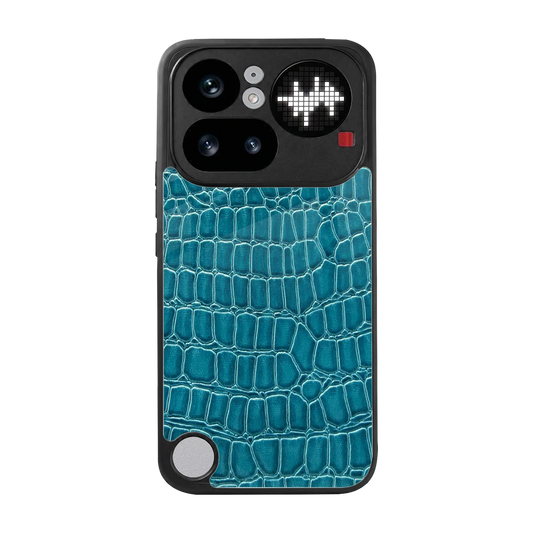 Croco Blue back phone cover | glass case for nothing phone 4a pro