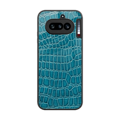 Croco Blue back phone cover | glass case for nothing phone 4a