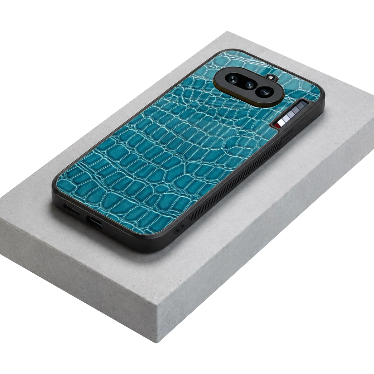 Croco Blue stylish phone case for nothing phone 4a | glossy glass and slim fit
