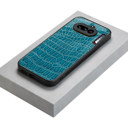 Croco Blue stylish phone case for nothing phone 4a | glossy glass and slim fit