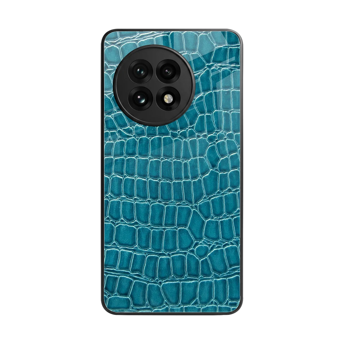 Croco Blue back phone cover | glass case for oneplus 13r