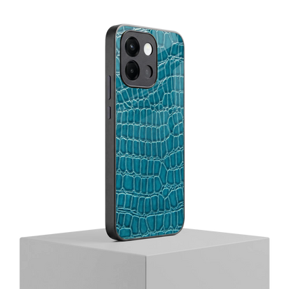 Croco Blue oneplus 13s mobile cover | shockproof glass phone case
