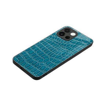 Croco Blue stylish phone case for oneplus 13s | glossy glass and slim fit