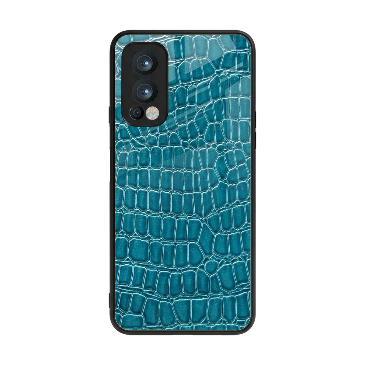 Croco Blue back phone cover | glass case for oneplus nord 2