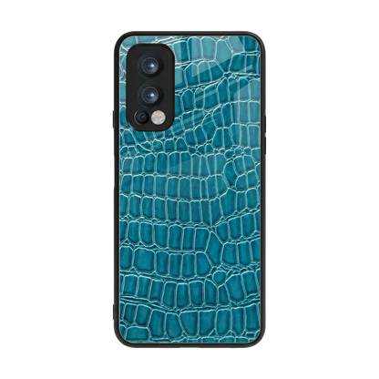 Croco Blue back phone cover | glass case for oneplus nord 2