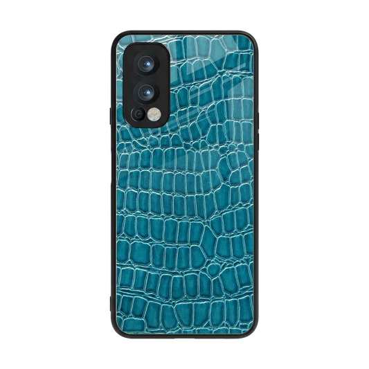Croco Blue back phone cover | glass case for oneplus nord 2