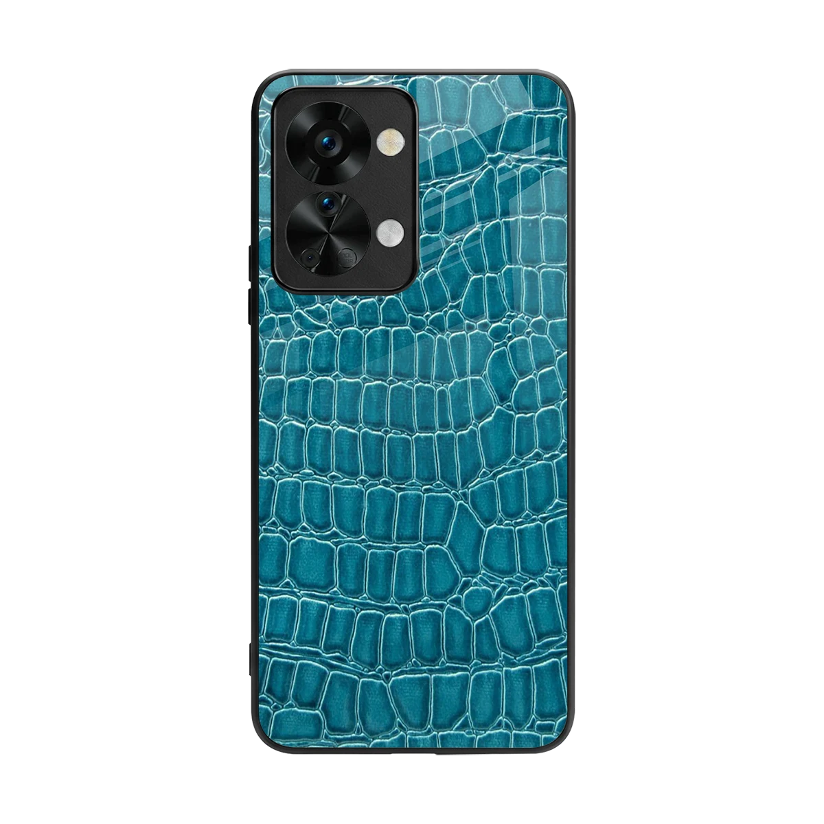 Croco Blue back phone cover | glass case for oneplus nord 2t