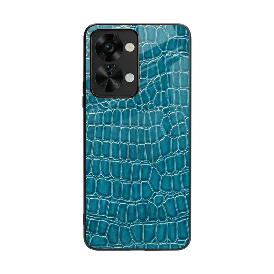 Croco Blue back phone cover | glass case for oneplus nord 2t