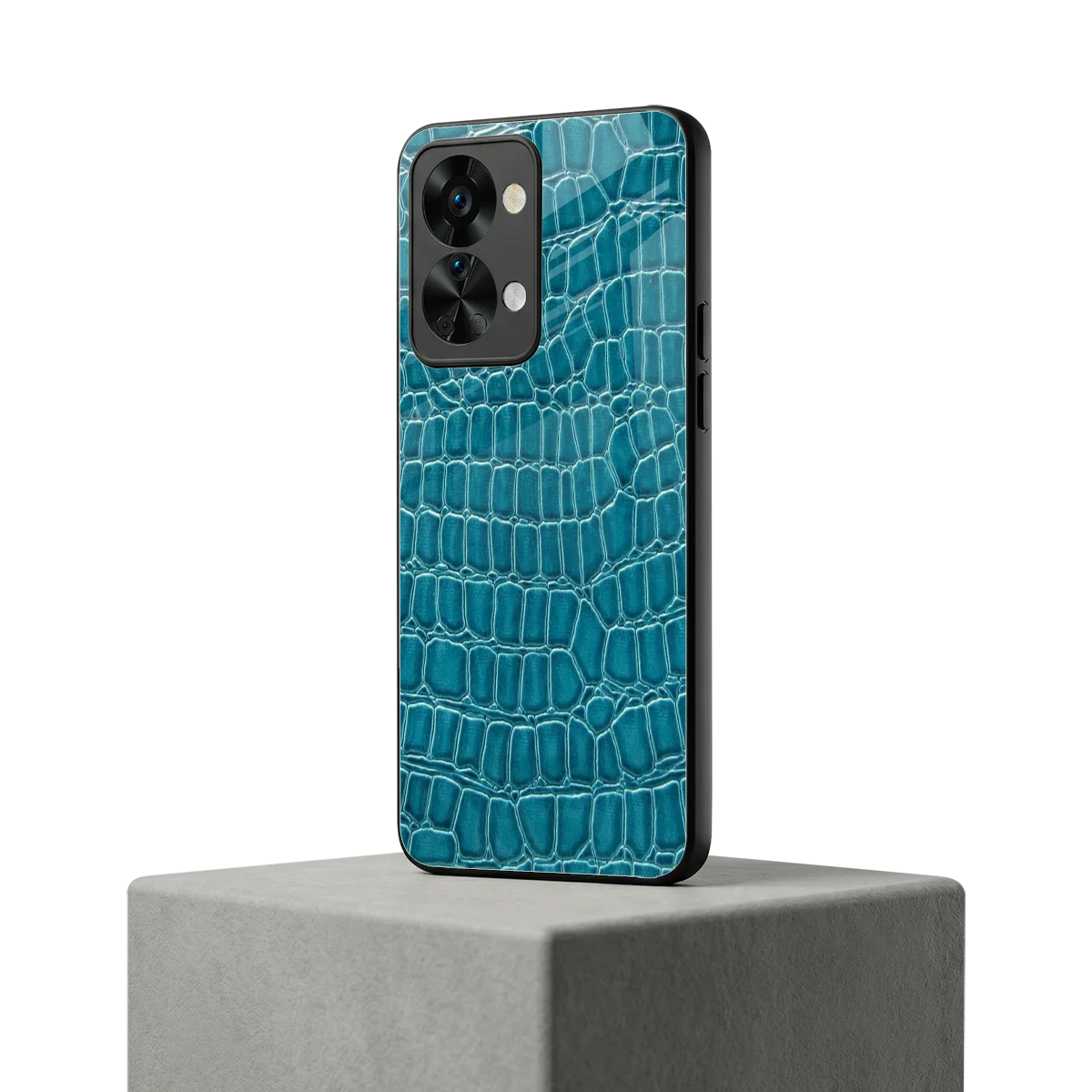 Croco Blue oneplus nord 2t mobile cover | shockproof glass phone case