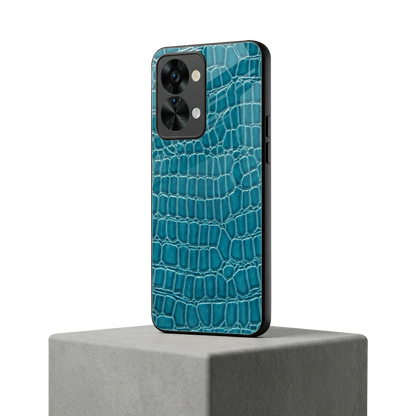 Croco Blue oneplus nord 2t mobile cover | shockproof glass phone case