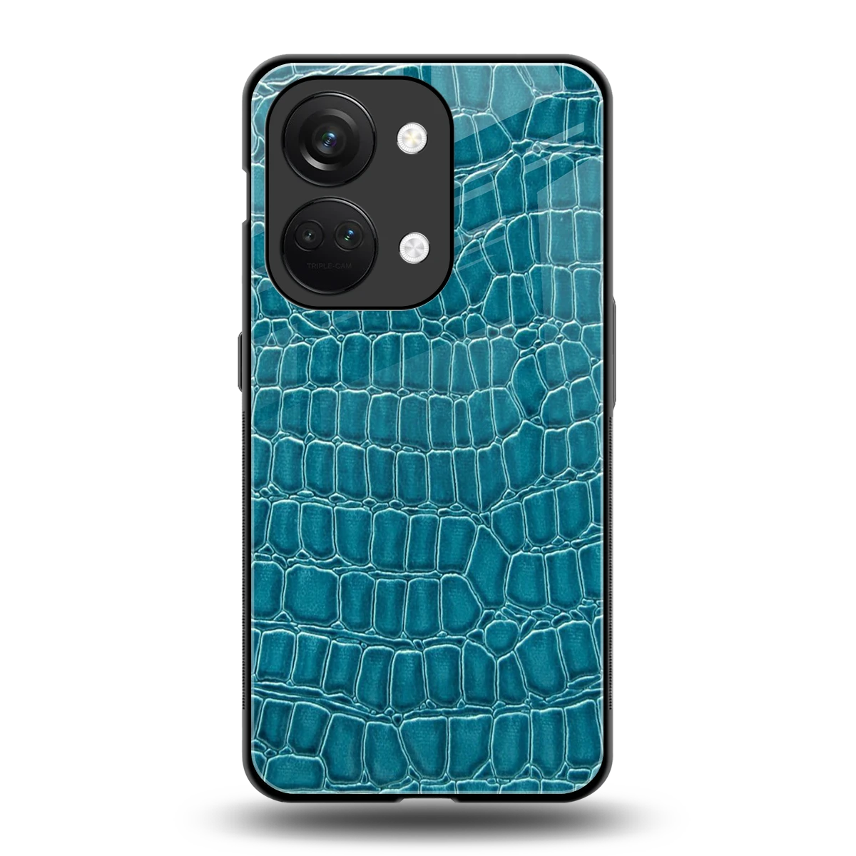 Croco Blue back phone cover | glass case for oneplus nord 3