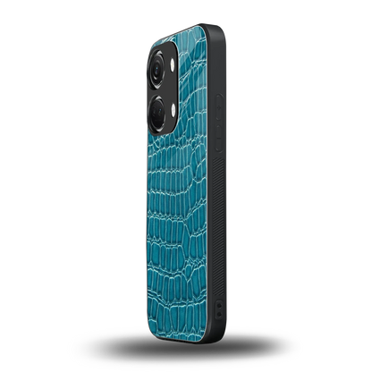 Croco Blue oneplus nord 3 mobile cover | shockproof glass phone case