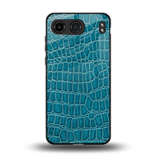 Croco Blue back phone cover | glass case for oneplus nord 4