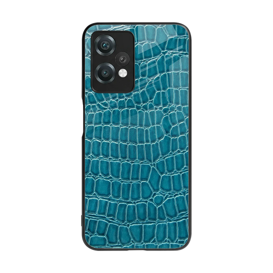 Croco Blue back phone cover | glass case for oneplus nord ce 2 lite