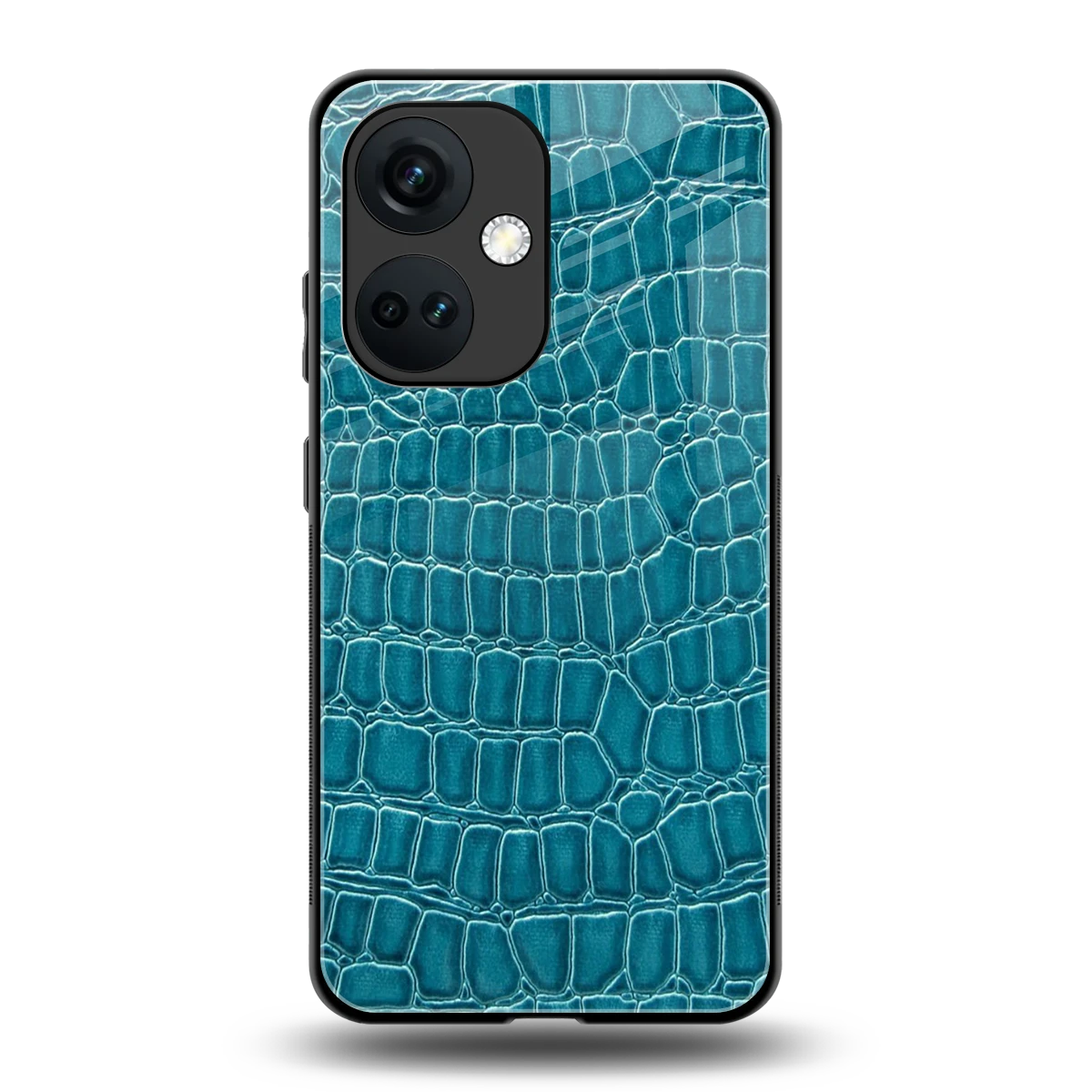 Croco Blue back phone cover | glass case for oneplus nord ce 3