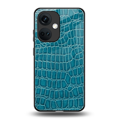 Croco Blue back phone cover | glass case for oneplus nord ce 3