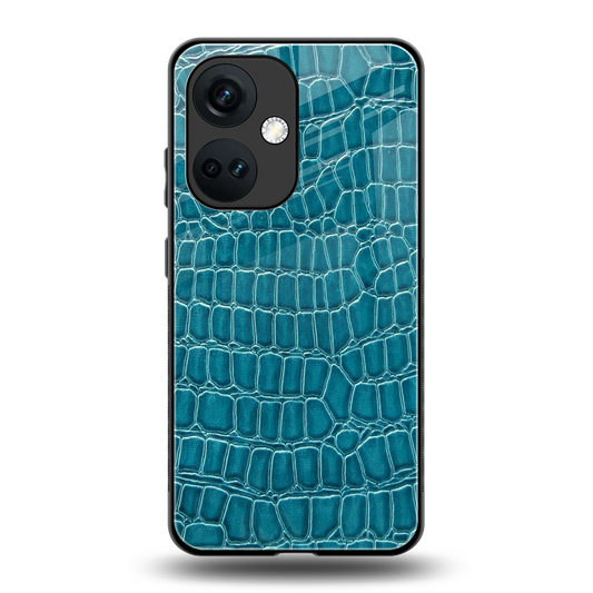Croco Blue back phone cover | glass case for oneplus nord ce 3