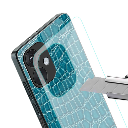 Croco Blue stylish phone case for oneplus nord ce 3 | glossy glass and slim fit