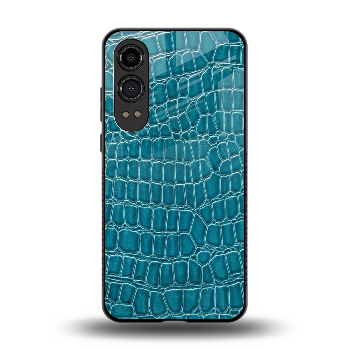 Croco Blue back phone cover | glass case for oneplus nord ce 4 lite