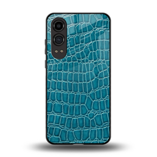 Croco Blue back phone cover | glass case for oneplus nord ce 4 lite