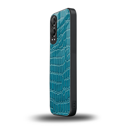 Croco Blue oneplus nord ce 4 lite mobile cover | shockproof glass phone case