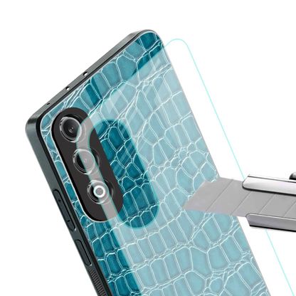 Croco Blue stylish phone case for oneplus nord ce 4 | glossy glass and slim fit