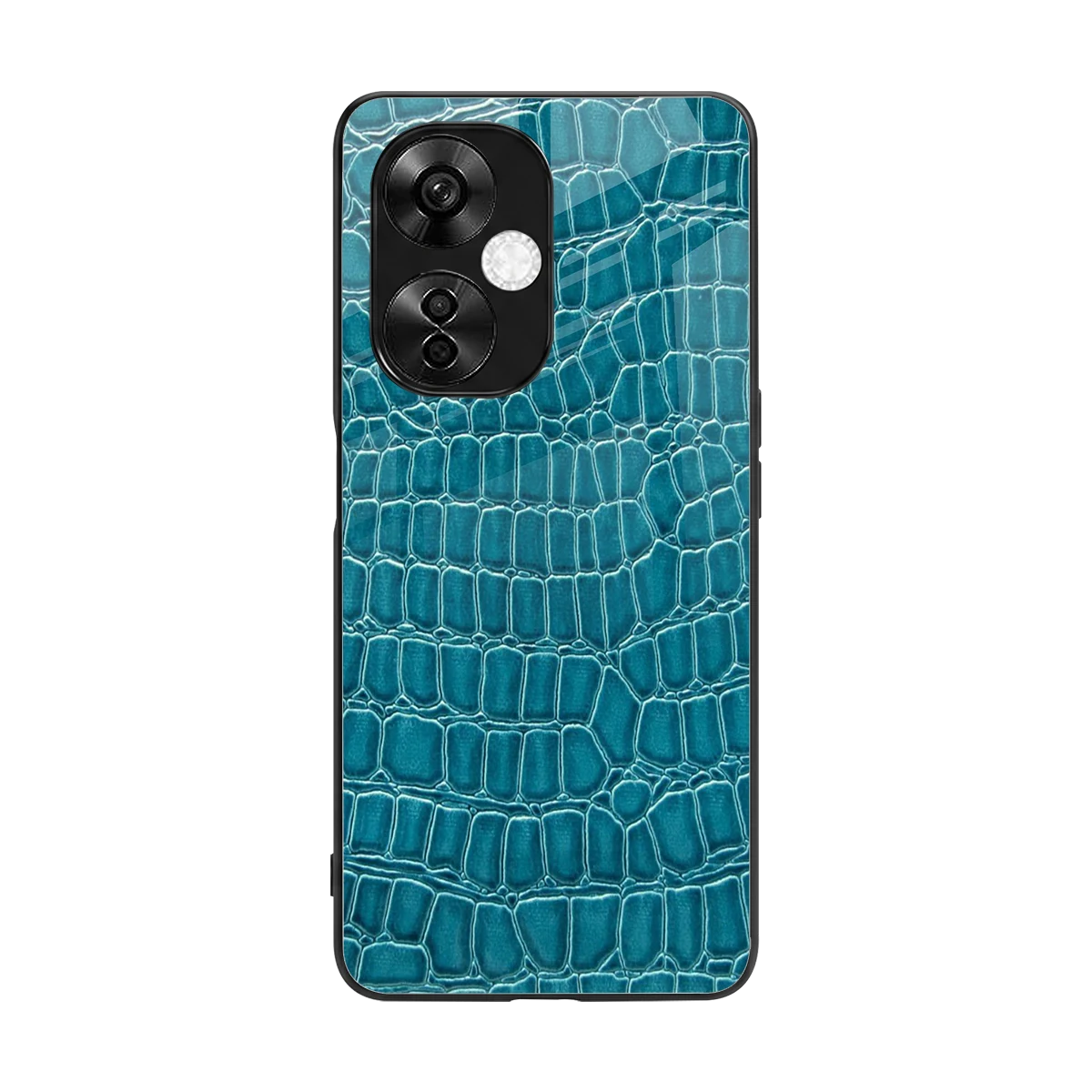 Croco Blue back phone cover | glass case for oneplus nord ce 3 lite