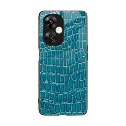 Croco Blue back phone cover | glass case for oneplus nord ce 3 lite
