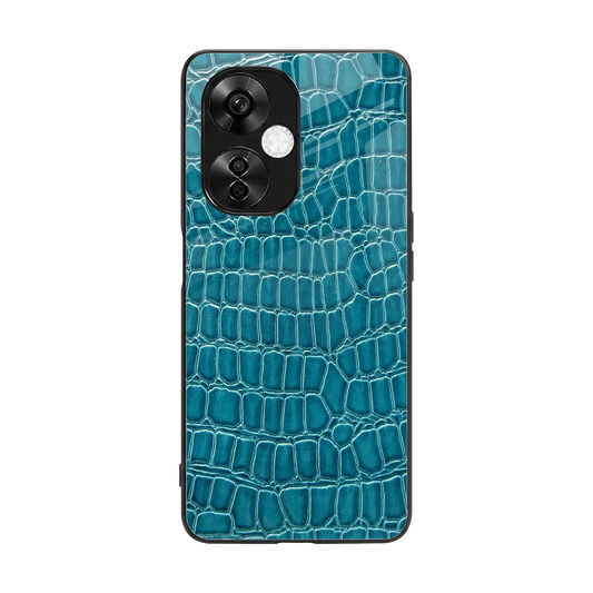 Croco Blue back phone cover | glass case for oneplus nord ce 3 lite