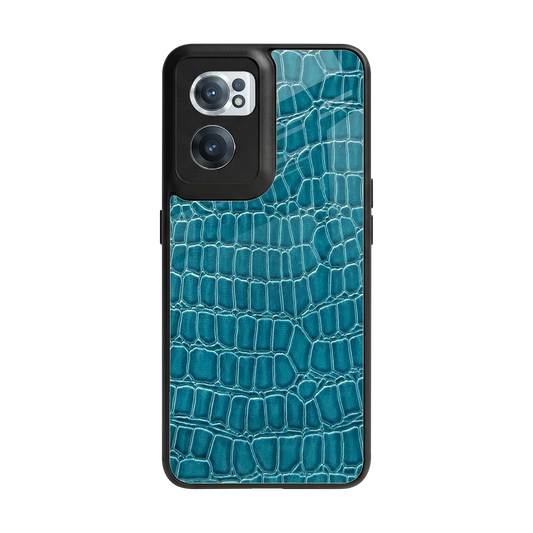 Croco Blue back phone cover | glass case for oneplus nord ce 2