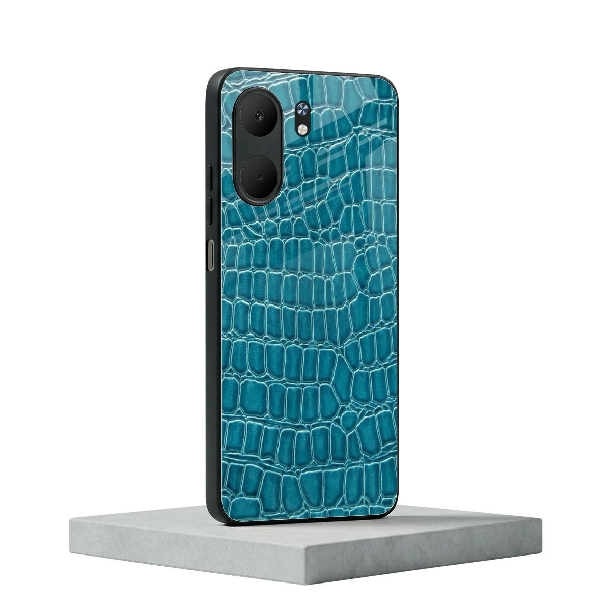 Croco Blue oppo a5x 5g mobile cover | shockproof glass phone case