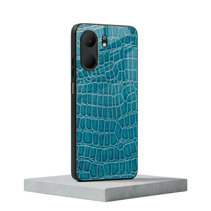 Croco Blue oppo a5x 5g mobile cover | shockproof glass phone case