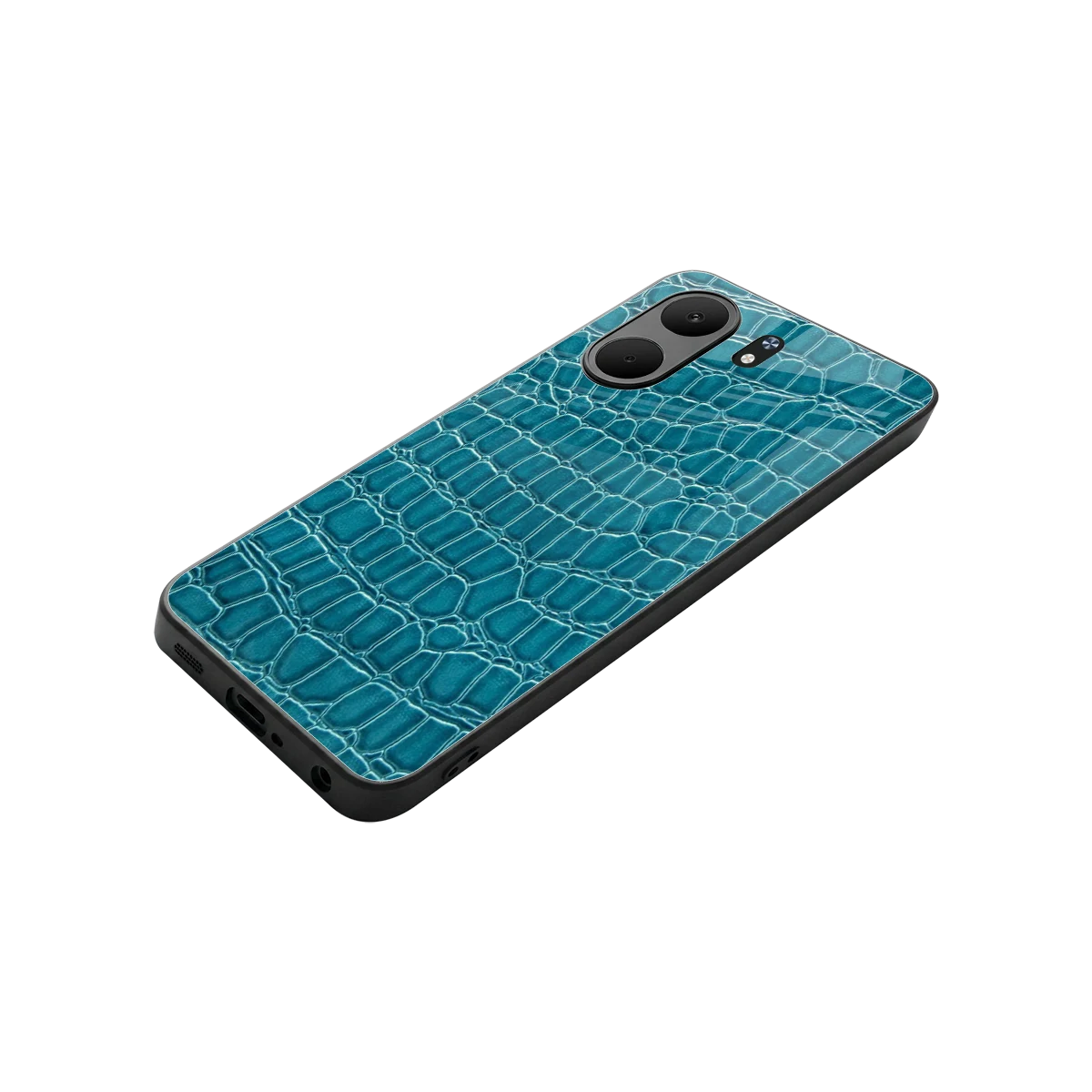 Croco Blue stylish phone case for oppo a5x 5g | glossy glass and slim fit