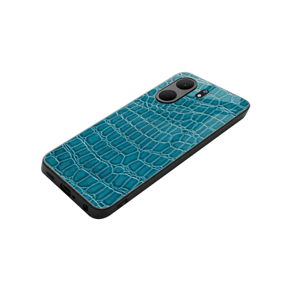 Croco Blue stylish phone case for oppo a5x 5g | glossy glass and slim fit
