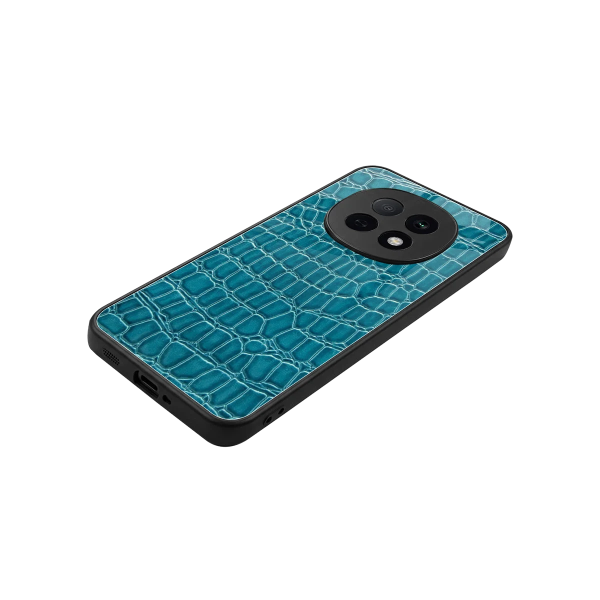 Croco Blue stylish phone case for oppo f29 pro 5g | glossy glass and slim fit