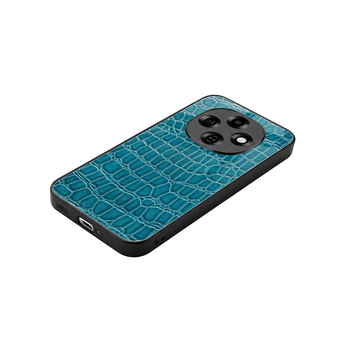Croco Blue stylish phone case for oppo f31 pro 5g | glossy glass and slim fit