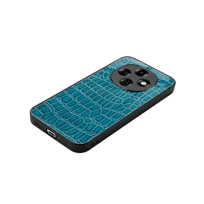 Croco Blue stylish phone case for oppo f31 pro 5g | glossy glass and slim fit