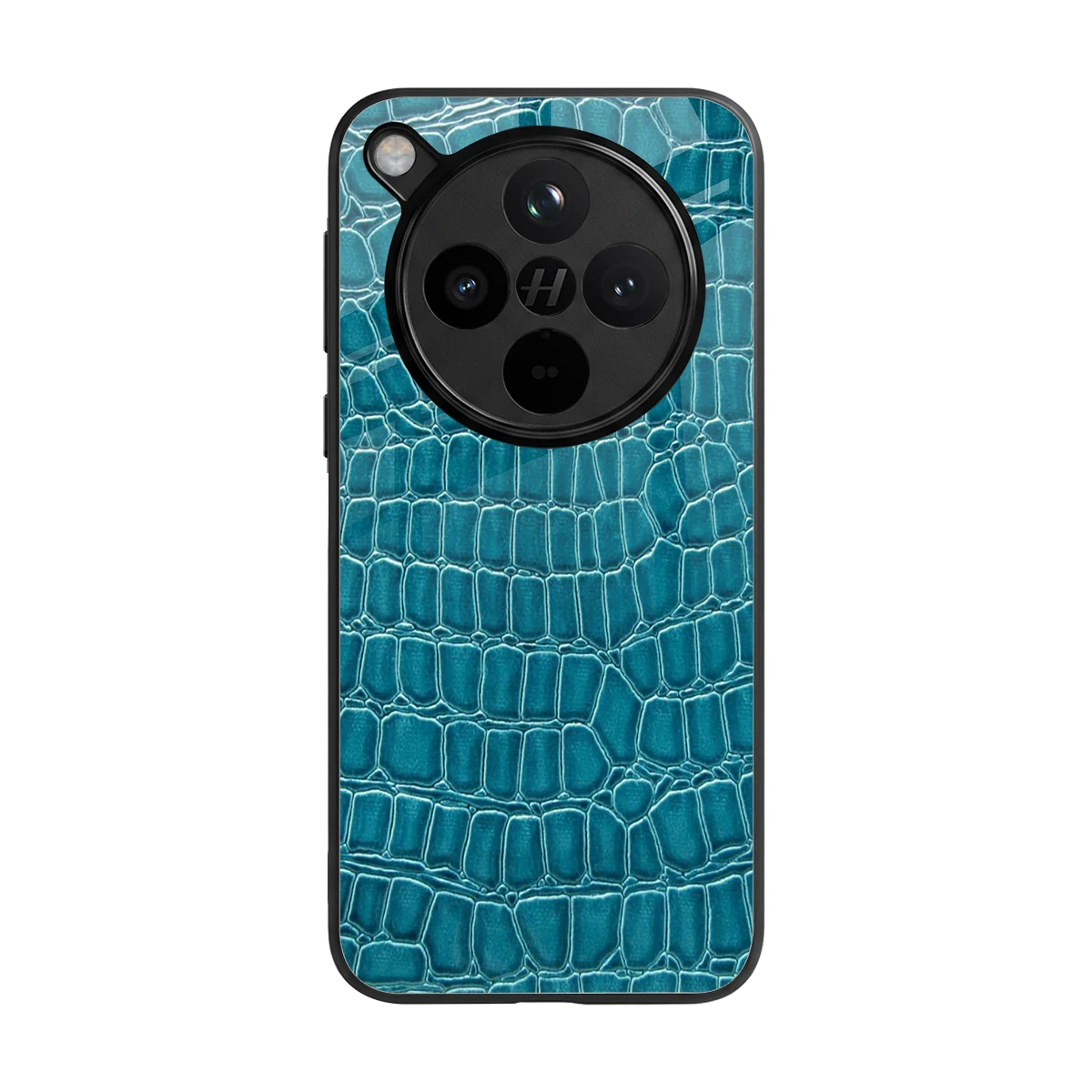 Croco Blue back phone cover | glass case for oppo find x8