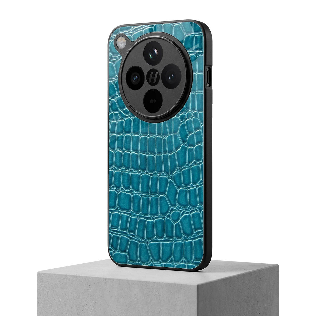 Croco Blue oppo find x8 mobile cover | shockproof glass phone case
