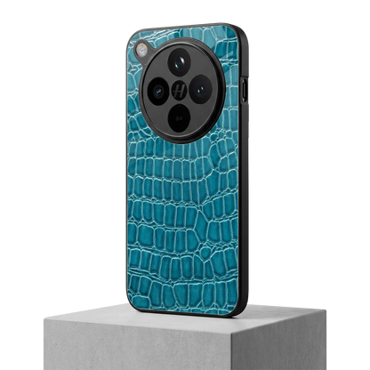 Croco Blue oppo find x8 mobile cover | shockproof glass phone case