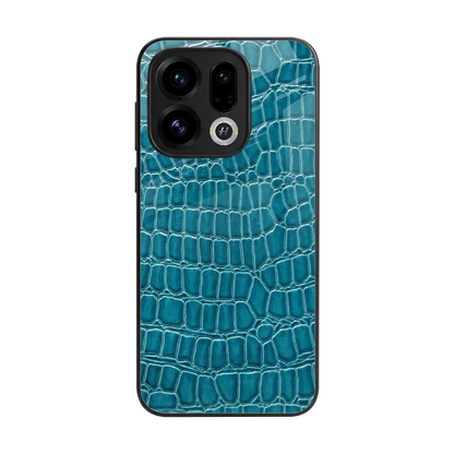 Croco Blue back phone cover | glass case for oppo find x9