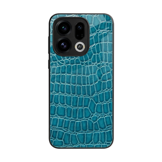 Croco Blue back phone cover | glass case for oppo find x9