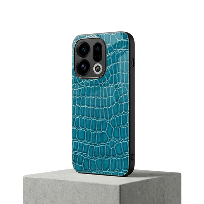 Croco Blue oppo find x9 mobile cover | shockproof glass phone case