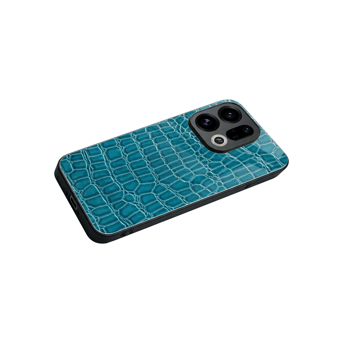 Croco Blue stylish phone case for oppo find x9 | glossy glass and slim fit