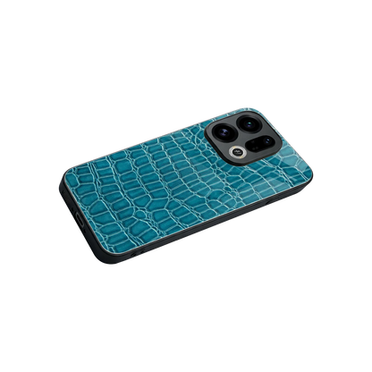 Croco Blue stylish phone case for oppo find x9 | glossy glass and slim fit