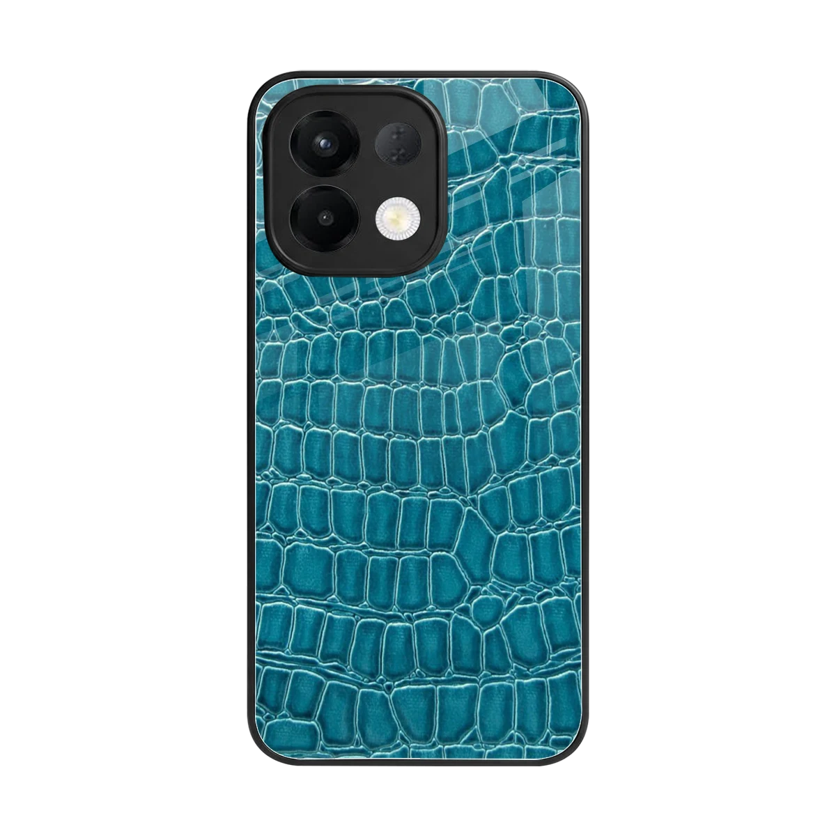 Croco Blue back phone cover | glass case for oppo k13 5g